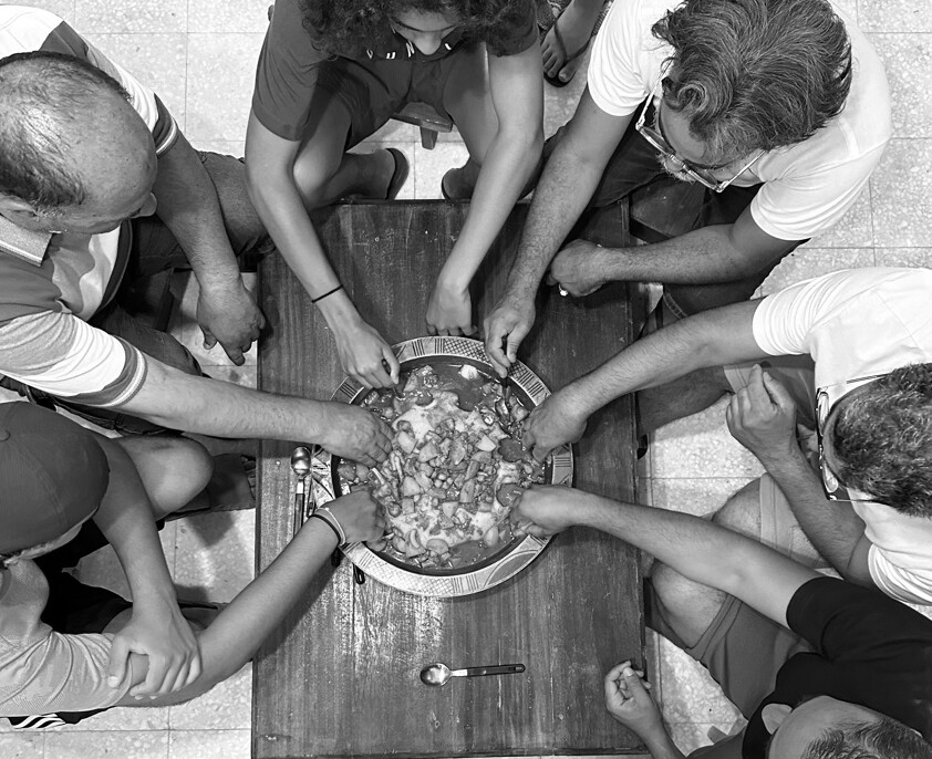 Shared meal, Ghannouche, Tunisia